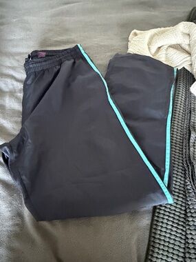 Women’s Navy Track Pants with Teal Trim